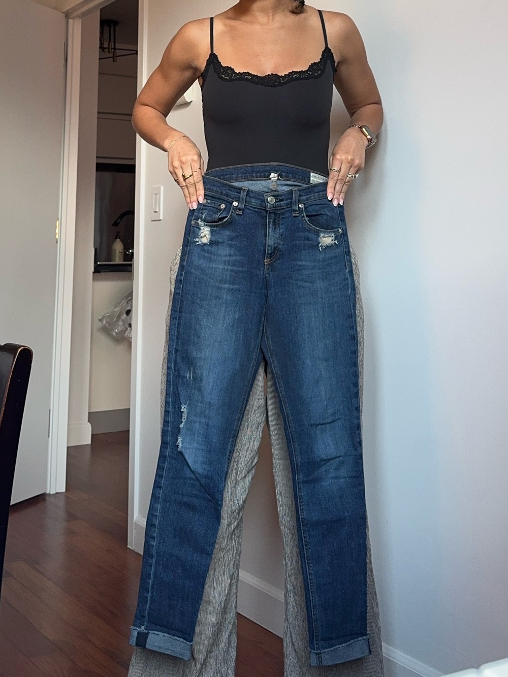 rag & bone dark blue skinny jeans